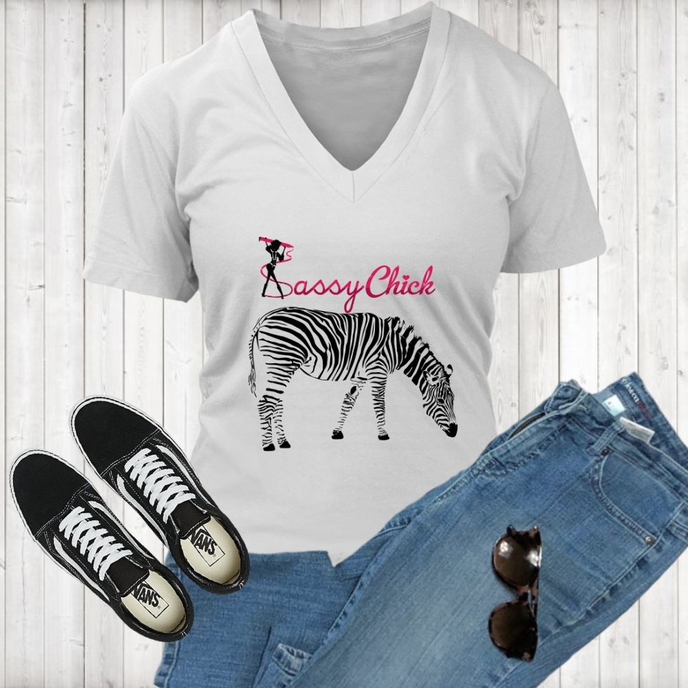Sassy Zebra V- Neck - Shop Sassy Chick
