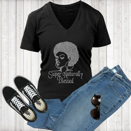 SuperNatrually Blessed V- Neck - Shop Sassy Chick