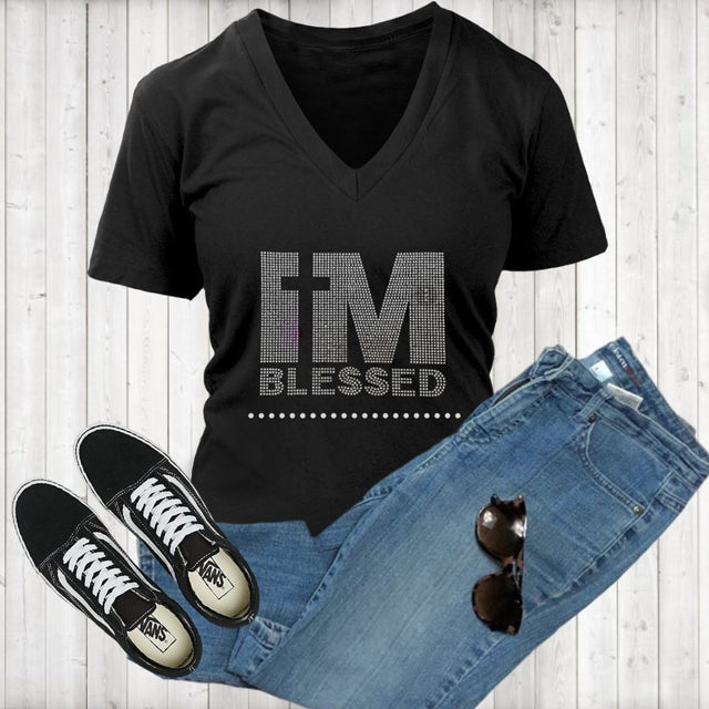 I'M BLESSED V-Neck - Shop Sassy Chick