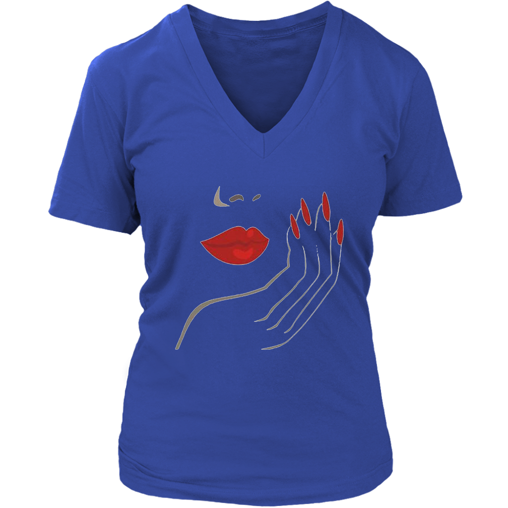 Lips And Nails V-Neck - Shop Sassy Chick