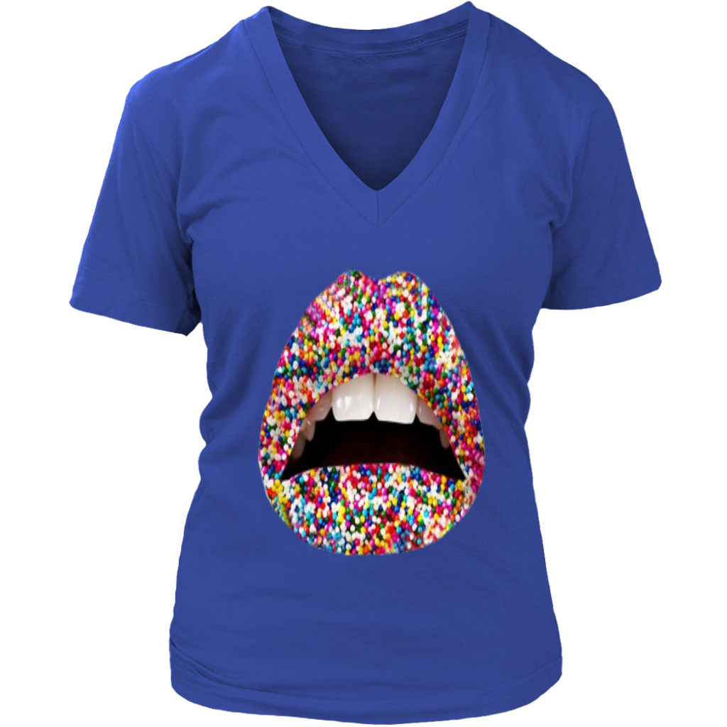 Sprinkles Lips V-Neck - Shop Sassy Chick