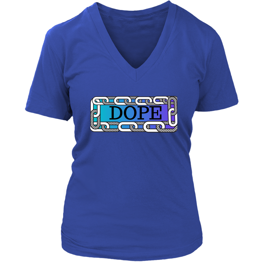 Dope Women's V- Neck Tee - Blue | Shop Sassy Chick