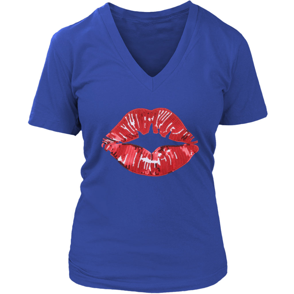 Red Lips V-Neck - Shop Sassy Chick