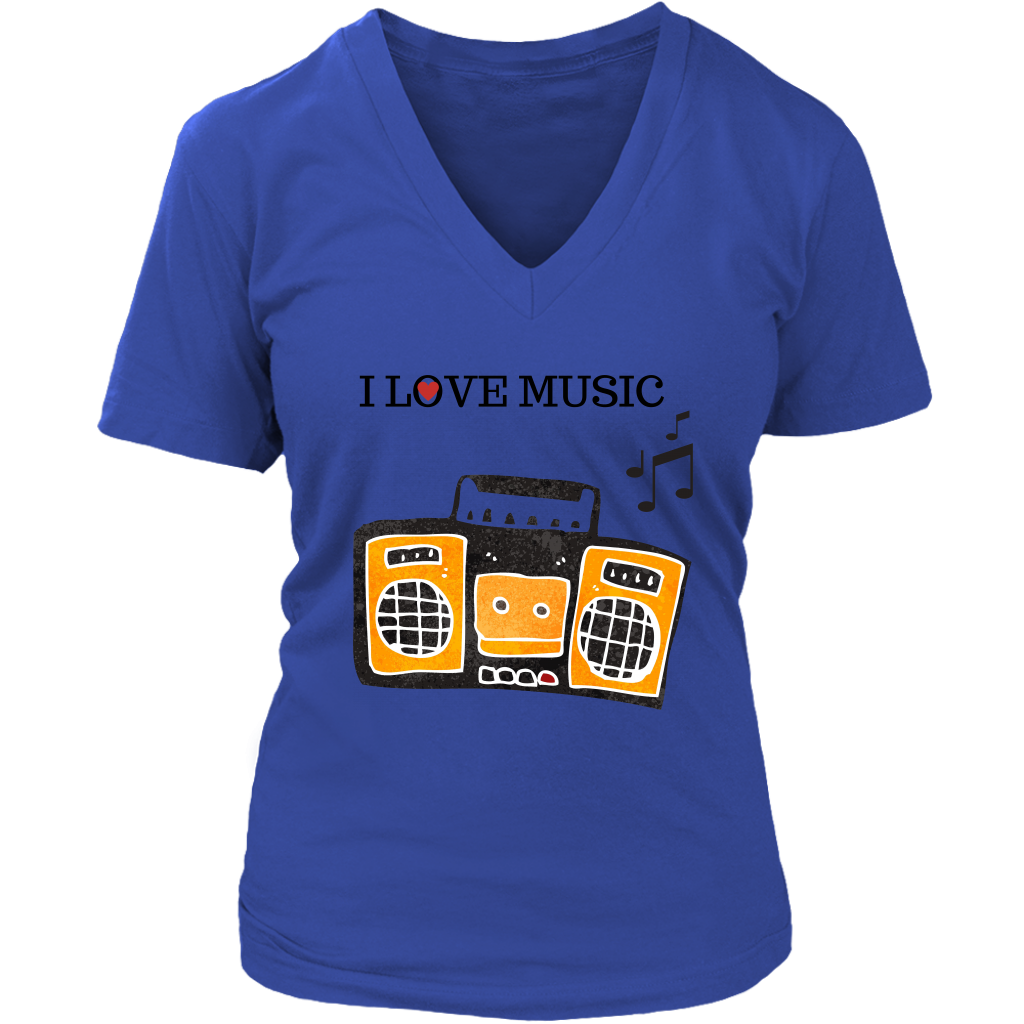 I Love Music V-Neck - Shop Sassy Chick