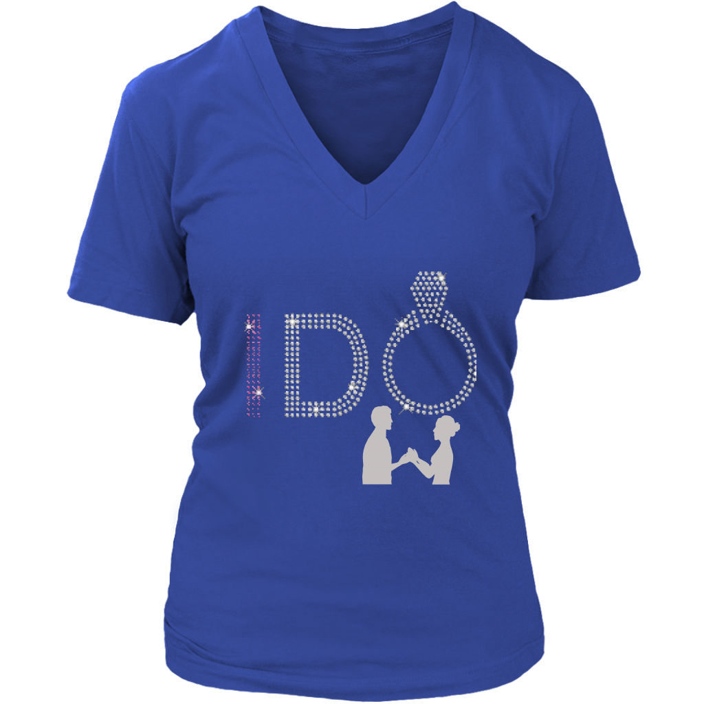 I Do Customer Women's V-Neck Tee - Blue | Shop Sassy Chick