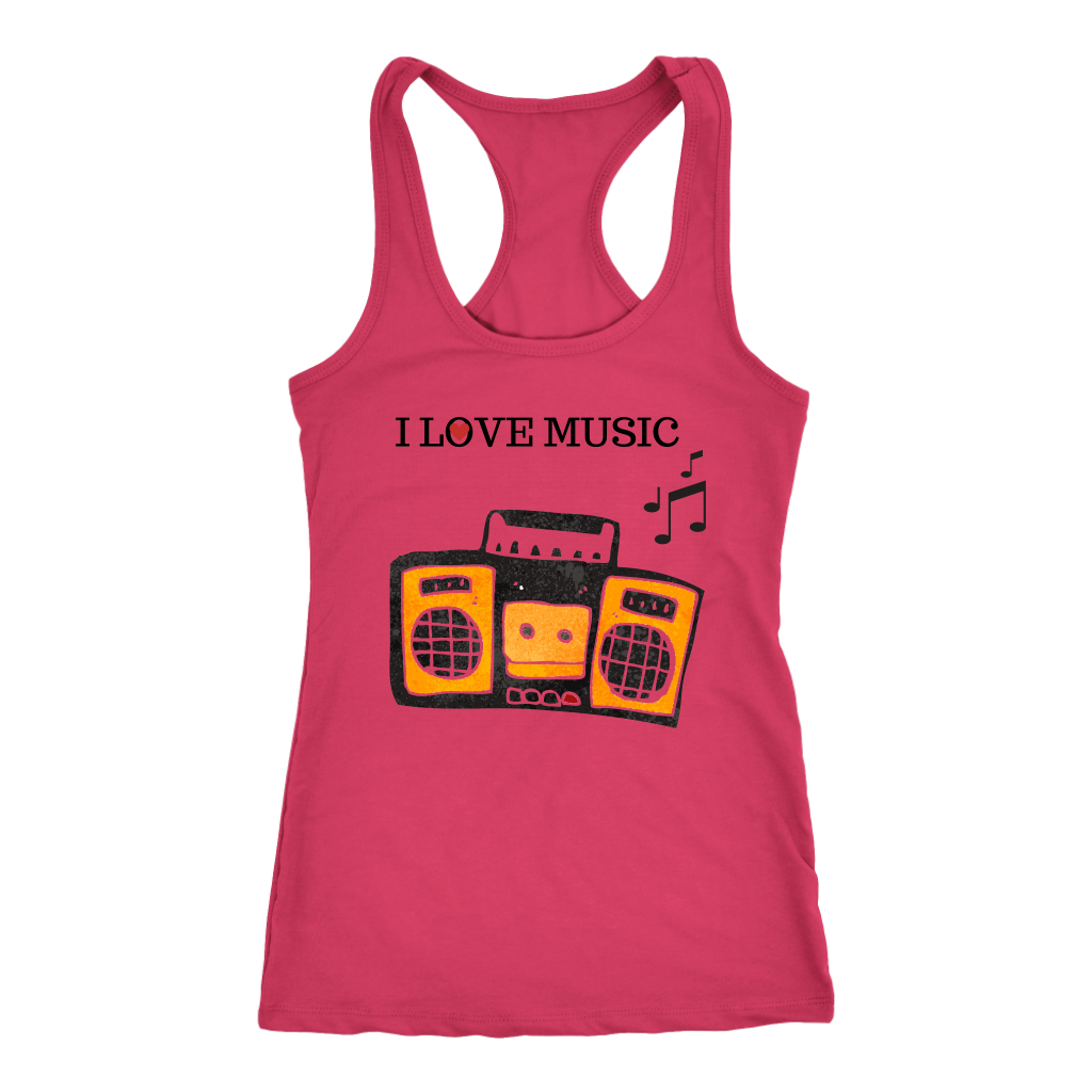 I Love House Music Racerback Tank Top - Pink | Shop Sassy Chick
