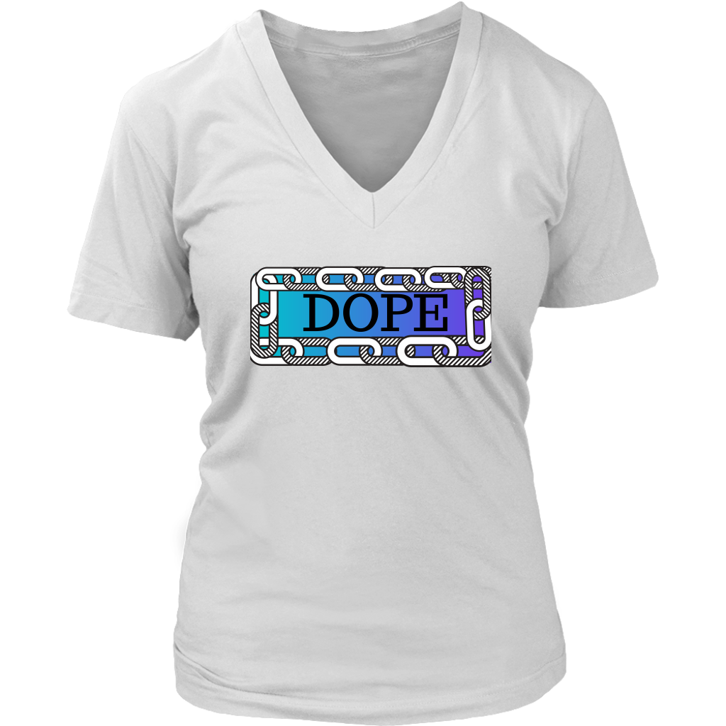 Dope Women's V- Neck Tee - White | Shop Sassy Chick