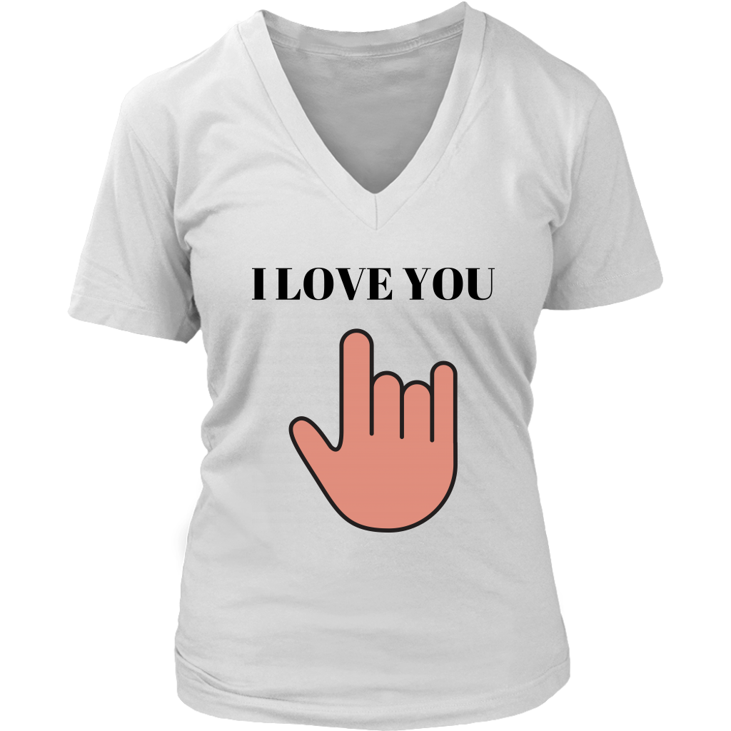 I LOVE YOU ASL V-Neck - Shop Sassy Chick