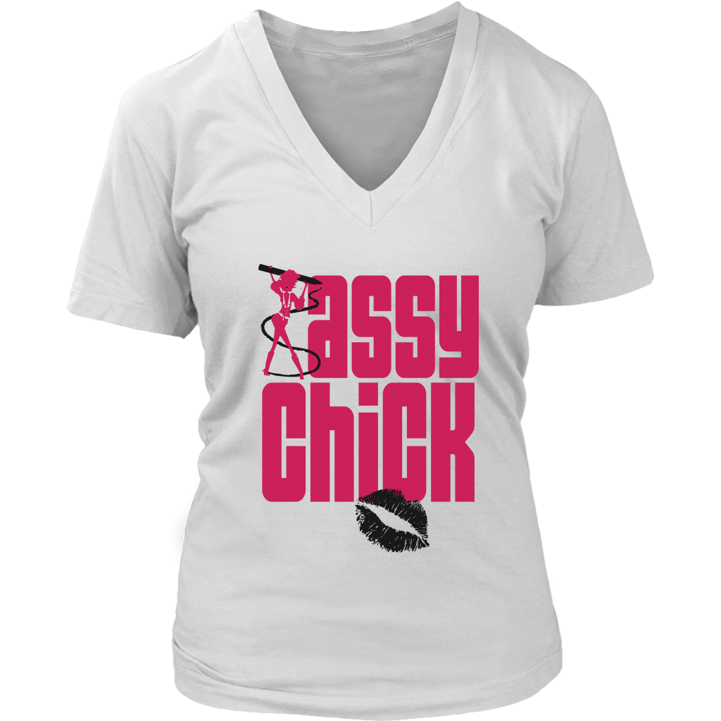 Sassy Chick Women's V-Neck - White | Shop Sassy Chick