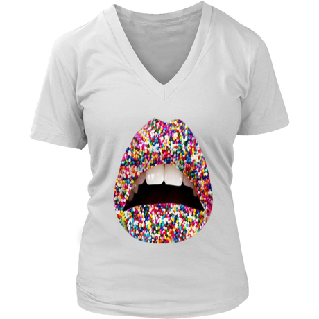 Sprinkles Lips V-Neck - Shop Sassy Chick