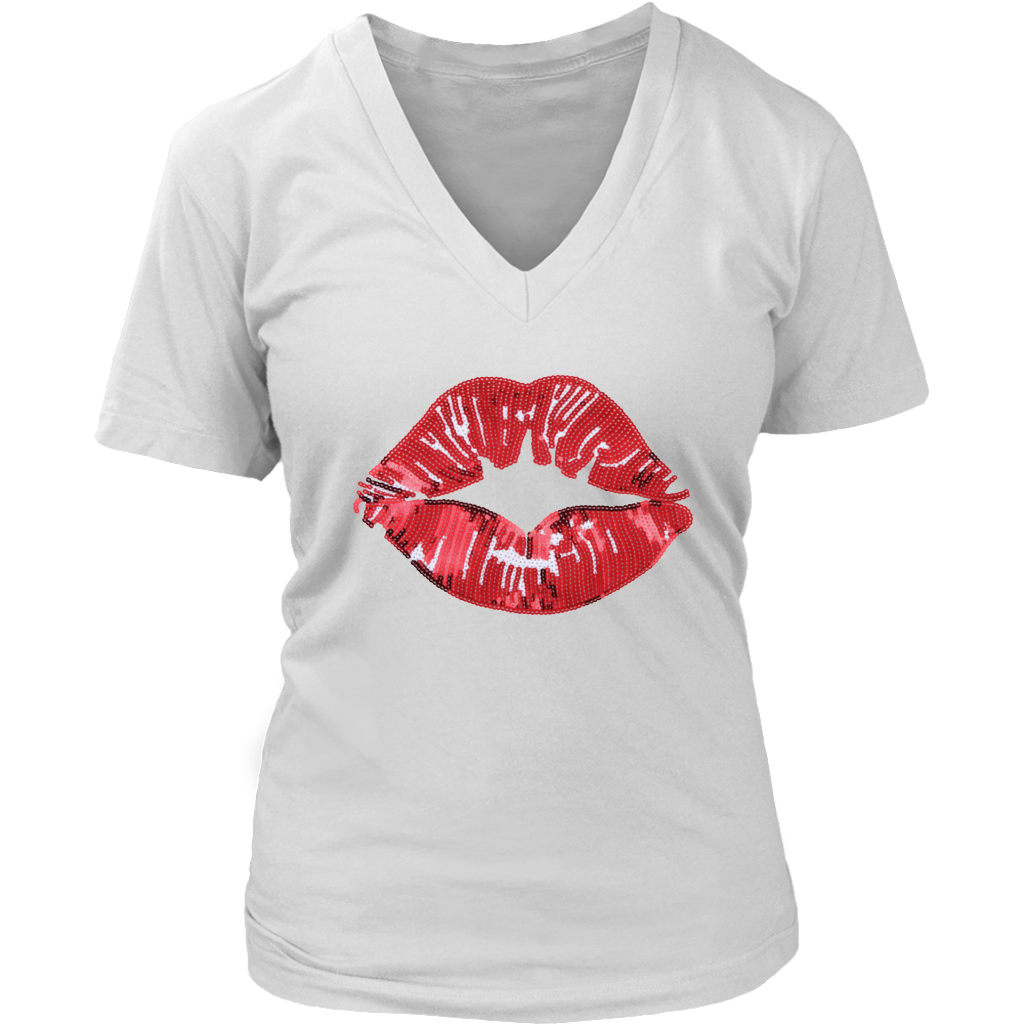 Red Lips V-Neck - Shop Sassy Chick