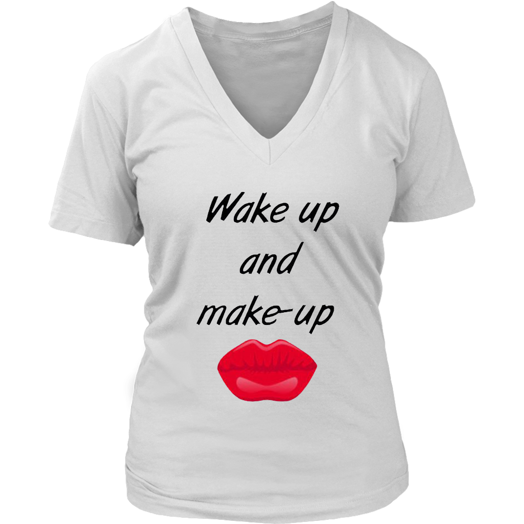 Wake Up And Make Up V-Neck - Shop Sassy Chick