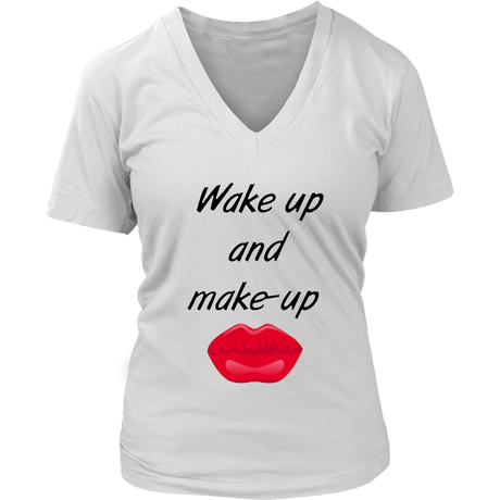 Wake Up And Make Up V-Neck - Shop Sassy Chick