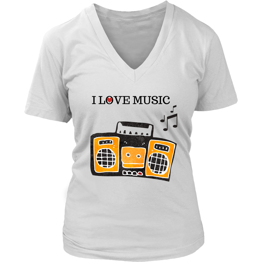 I Love Music V-Neck - Shop Sassy Chick