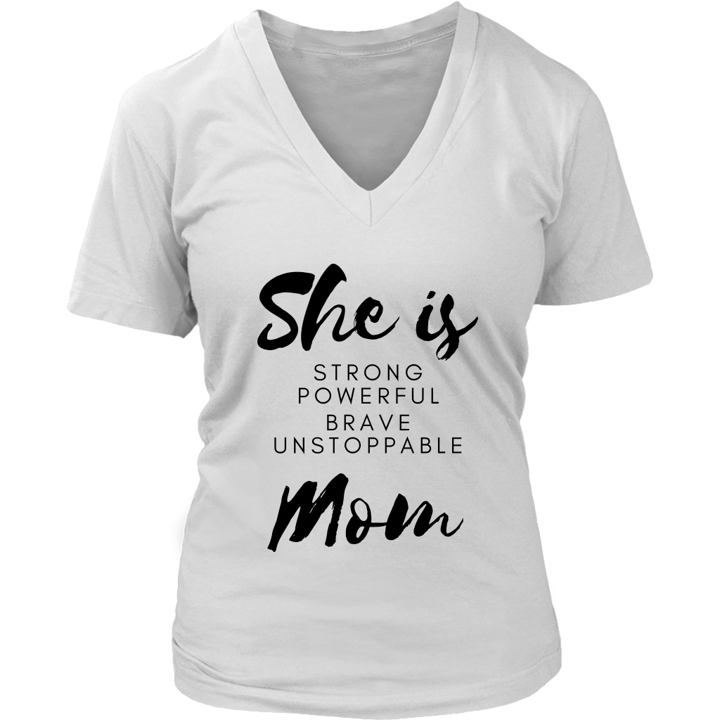 She Is Mom V-Neck - Shop Sassy Chick