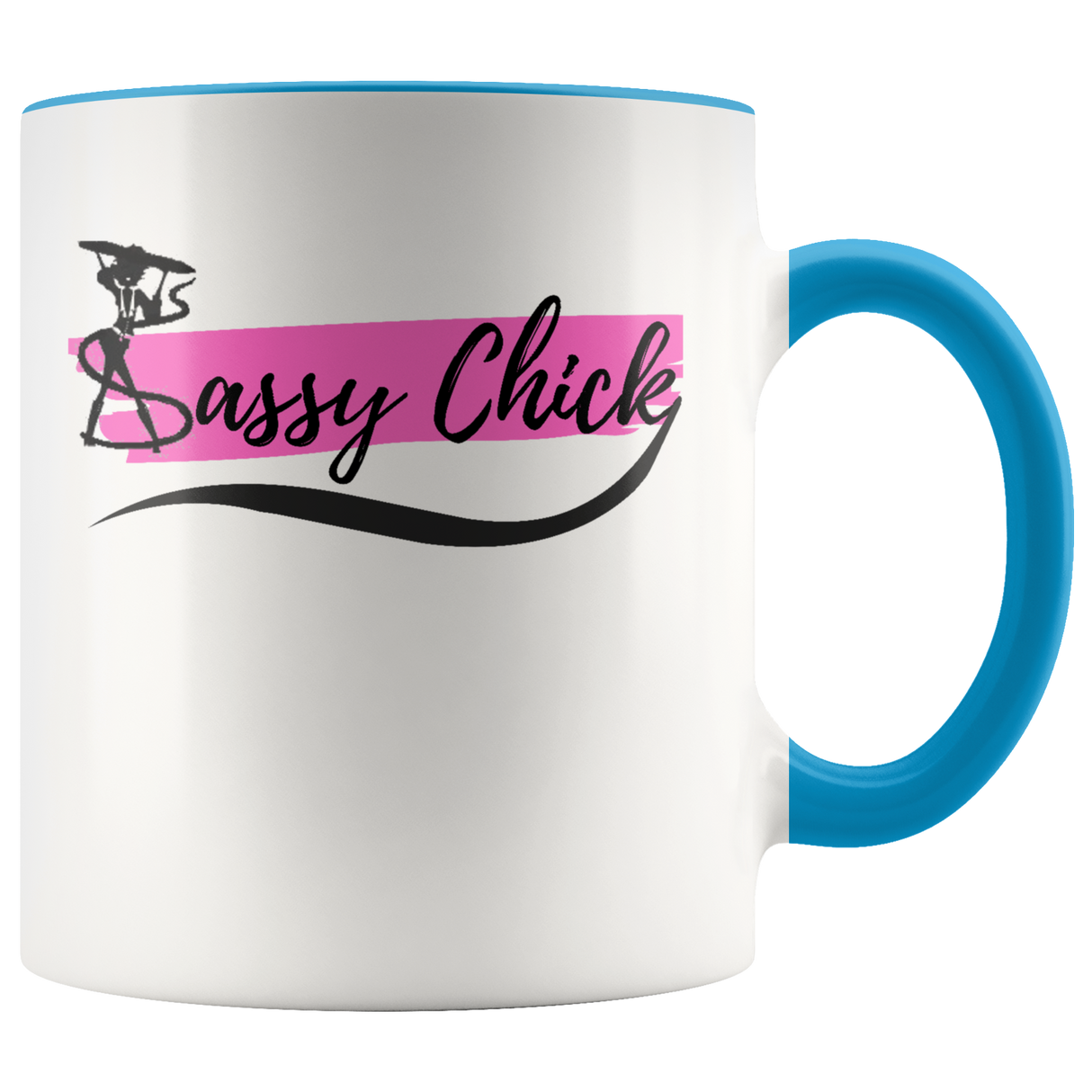 Ceramic White Sassy Chick Mug - Blue | Shop Sassy Chick