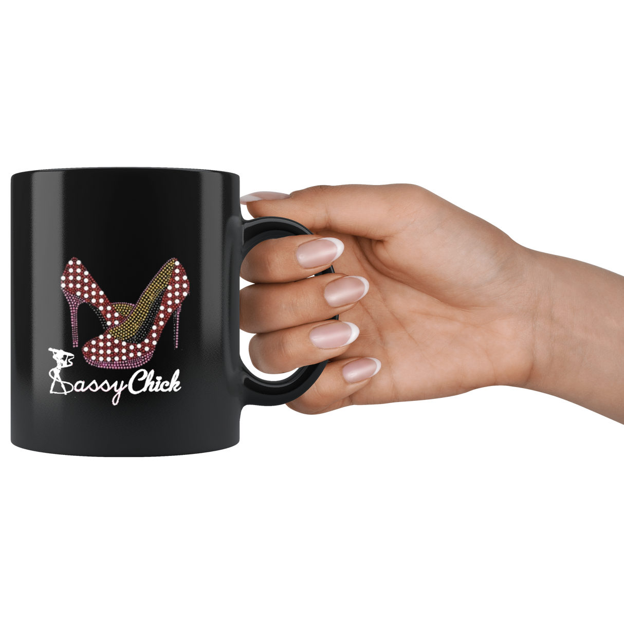 Polka a Dot Pump Ceramic Black Mug | Shop Sassy Chick