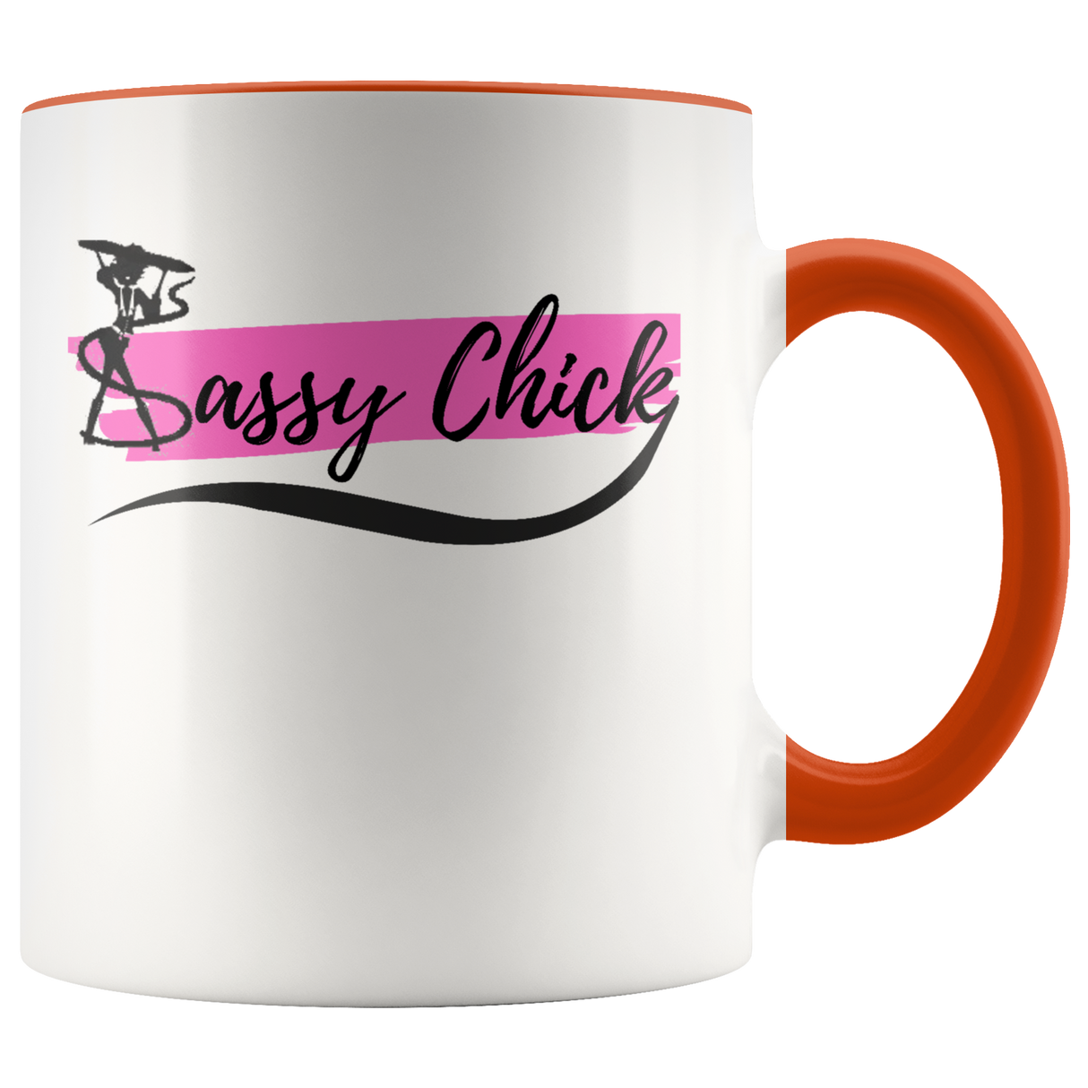 Ceramic White Sassy Chick Mug - Orange | Shop Sassy Chick