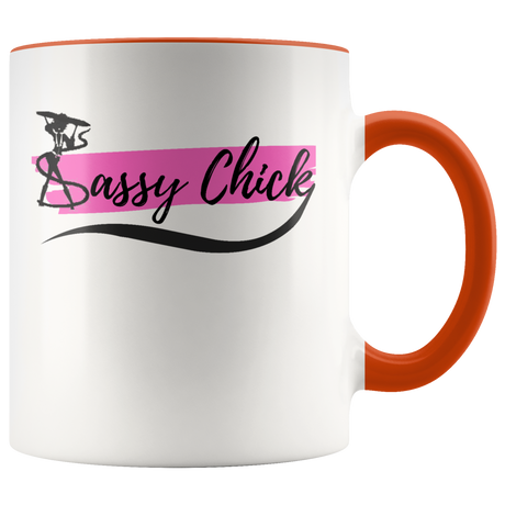 Ceramic White Sassy Chick Mug - Orange | Shop Sassy Chick