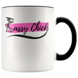 Ceramic White Sassy Chick Mug - Black | Shop Sassy Chick
