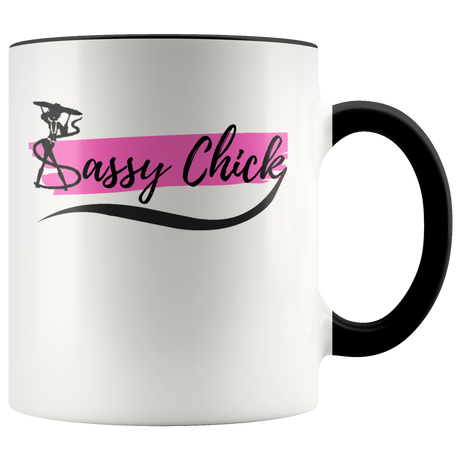 Ceramic White Sassy Chick Mug - Black | Shop Sassy Chick