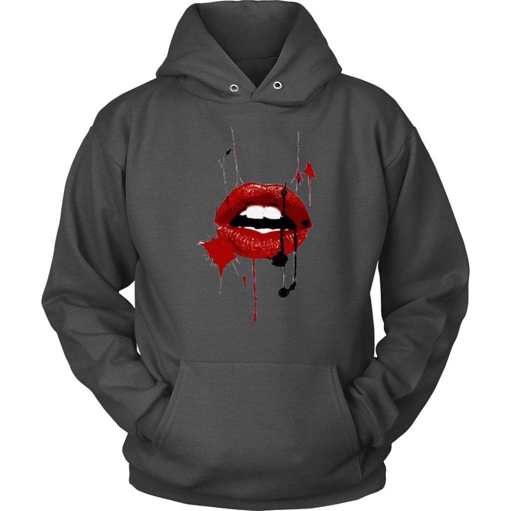 Black Red Lips Hoodies