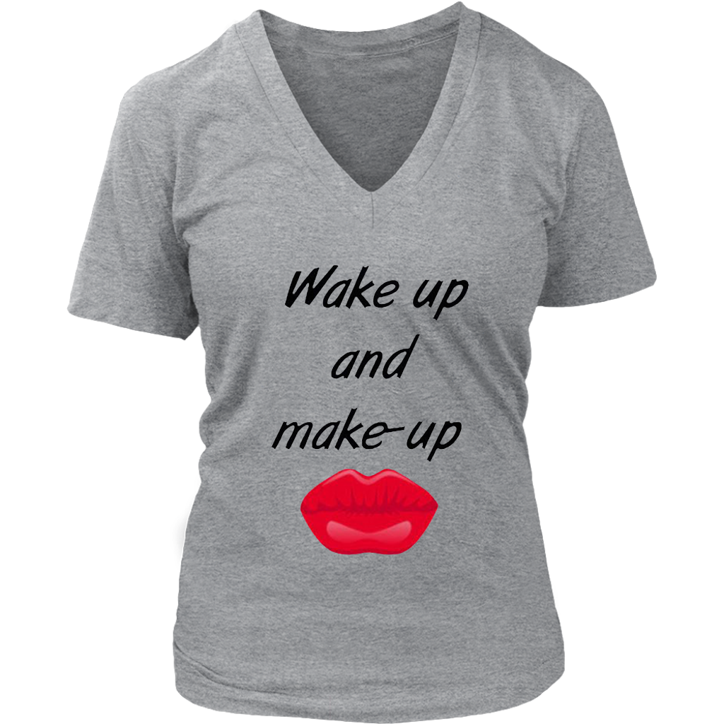 Wake Up And Make Up V-Neck - Shop Sassy Chick