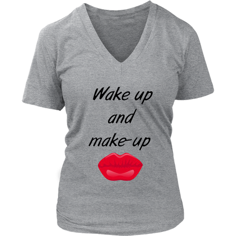 Wake Up And Make Up V-Neck - Shop Sassy Chick