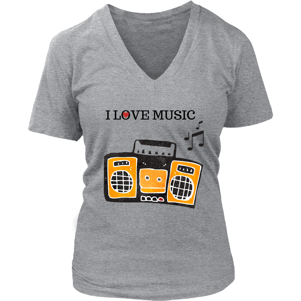 I Love Music V-Neck - Shop Sassy Chick