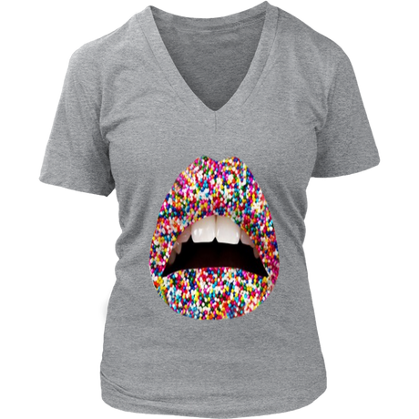 Sprinkles Lips V-Neck - Shop Sassy Chick