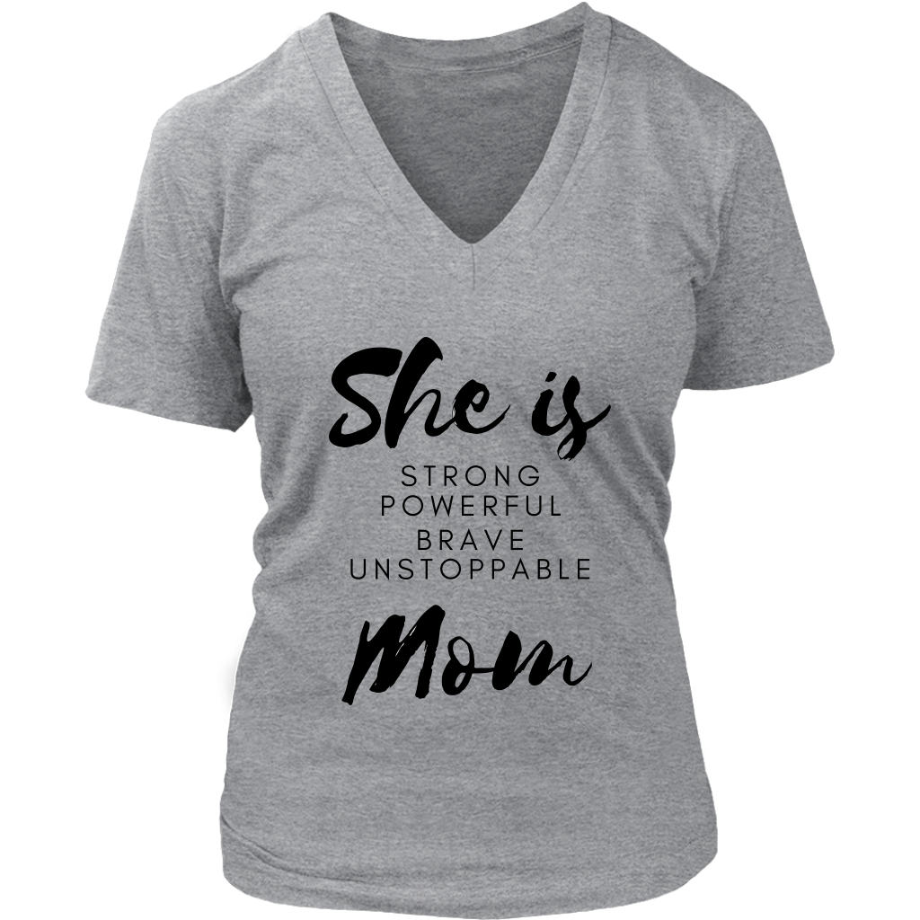 She Is Mom V-Neck - Shop Sassy Chick