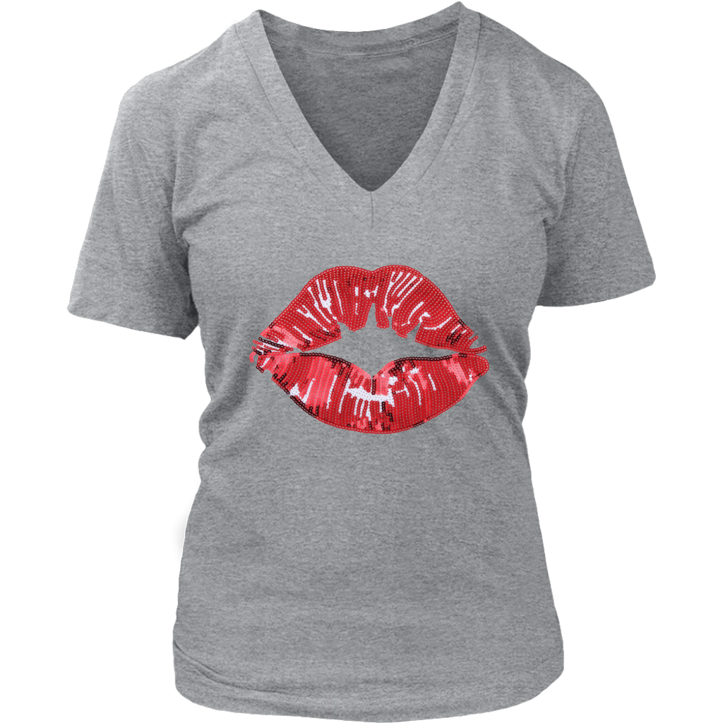 Red Lips V-Neck - Shop Sassy Chick