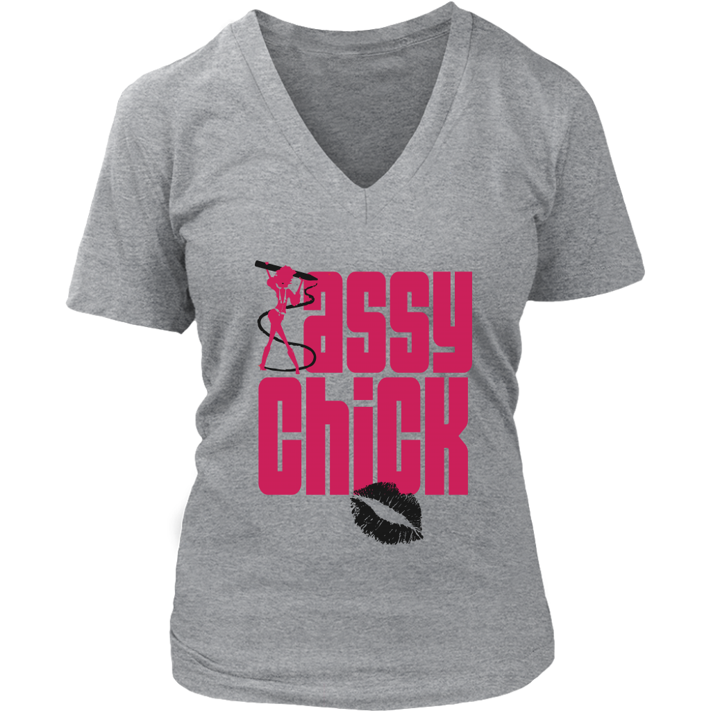 Sassy Chick Women's V-Neck - Grey | Shop Sassy Chick