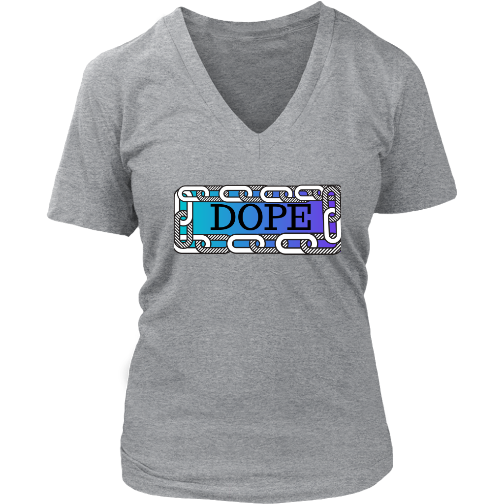 Dope Women's V- Neck Tee - Grey | Shop Sassy Chick