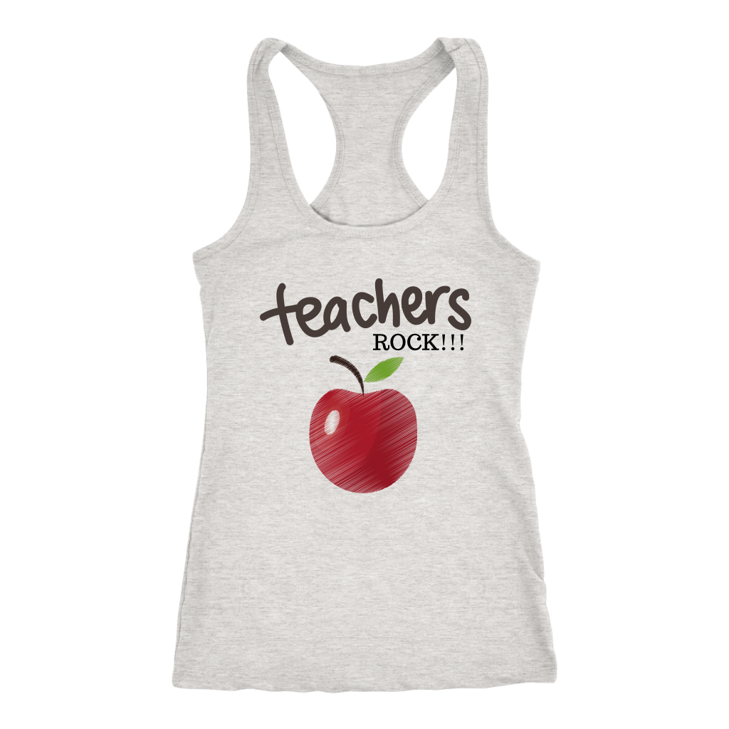Teachers Rock Racerback Tank Top - Grey | Shop Sassy Chickd