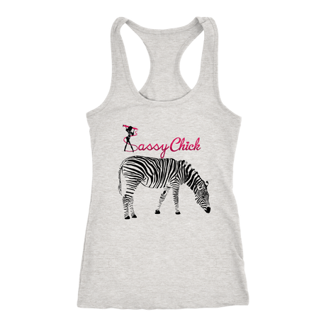 Zebra Chick Racerback Tank Top - Grey | Shop Sassy Chick