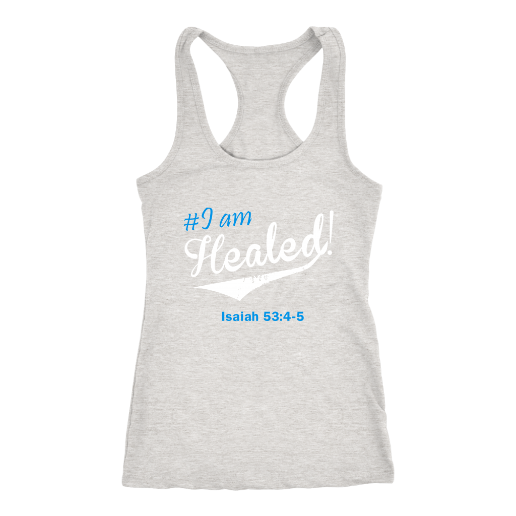 I Am Healed Racerback Tank Top - Grey | Shop Sassy Chick