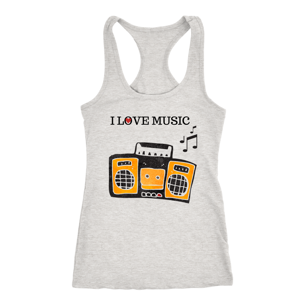 I Love House Music Racerback Tank Top - Grey | Shop Sassy Chick
