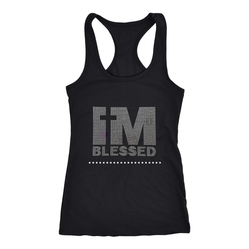 I Am Blessed Racerback Tank Top - Black | Shop Sassy Chick