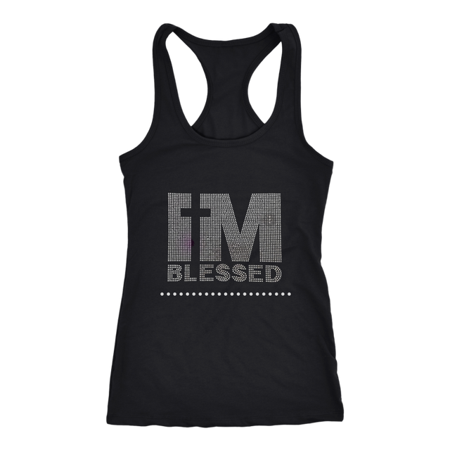 I Am Blessed Racerback Tank Top - Black | Shop Sassy Chick