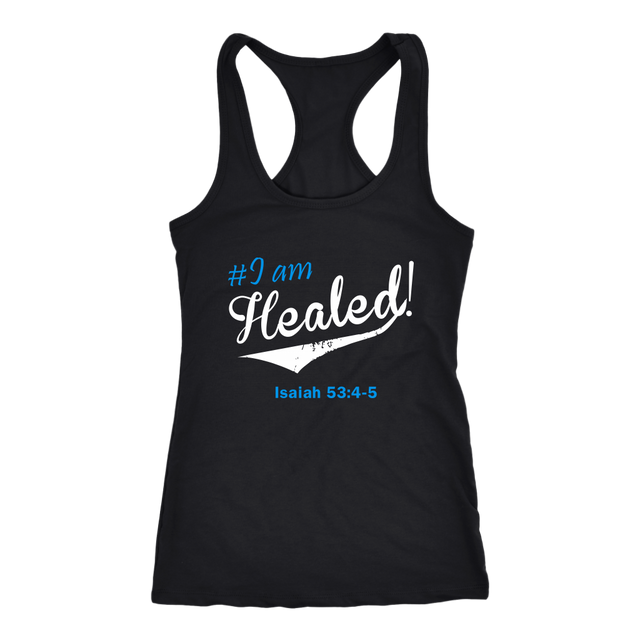 I Am Healed Racerback Tank Top - Black | Shop Sassy Chick