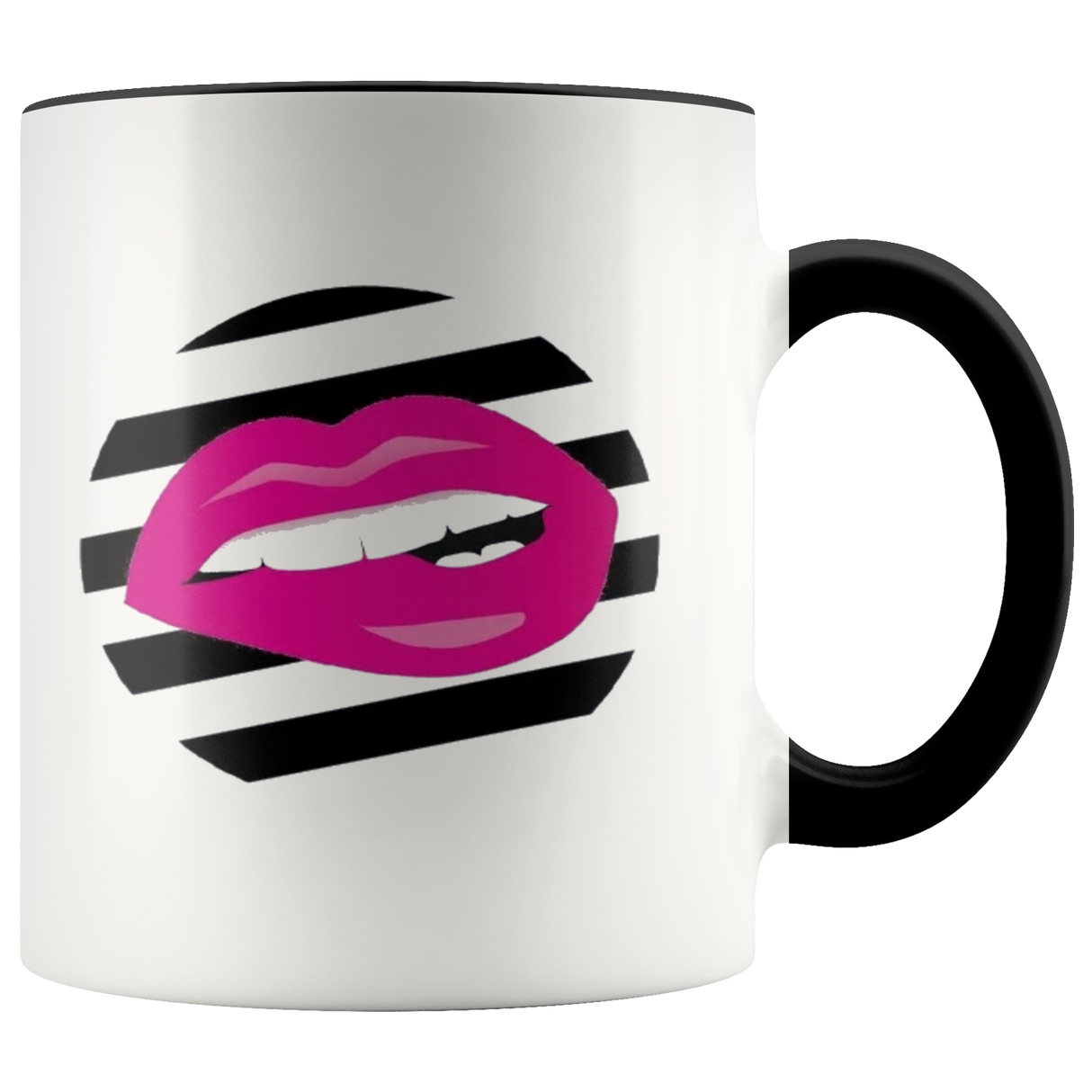 Striped Pink Lip Mug - Shop Sassy Chick