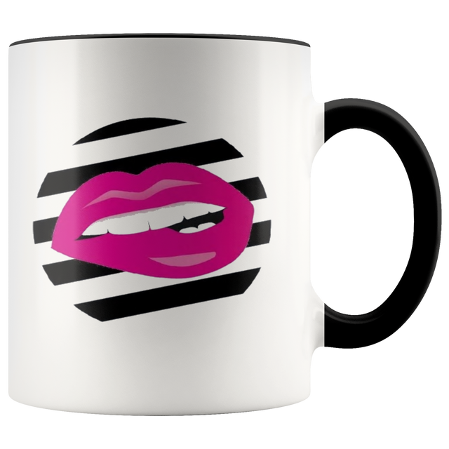 Striped Pink Lip Mug - Shop Sassy Chick