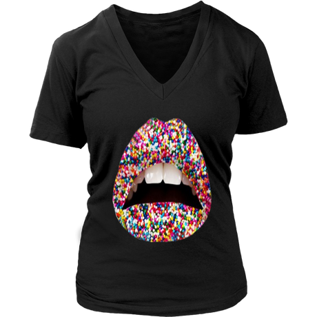 Sprinkles Lips V-Neck - Shop Sassy Chick