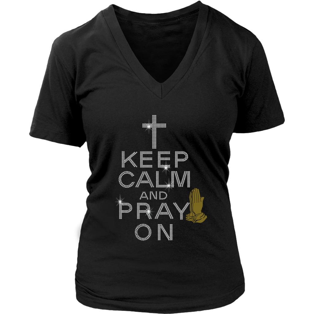 Keel Calm And Pray On V-Neck - Shop Sassy Chick