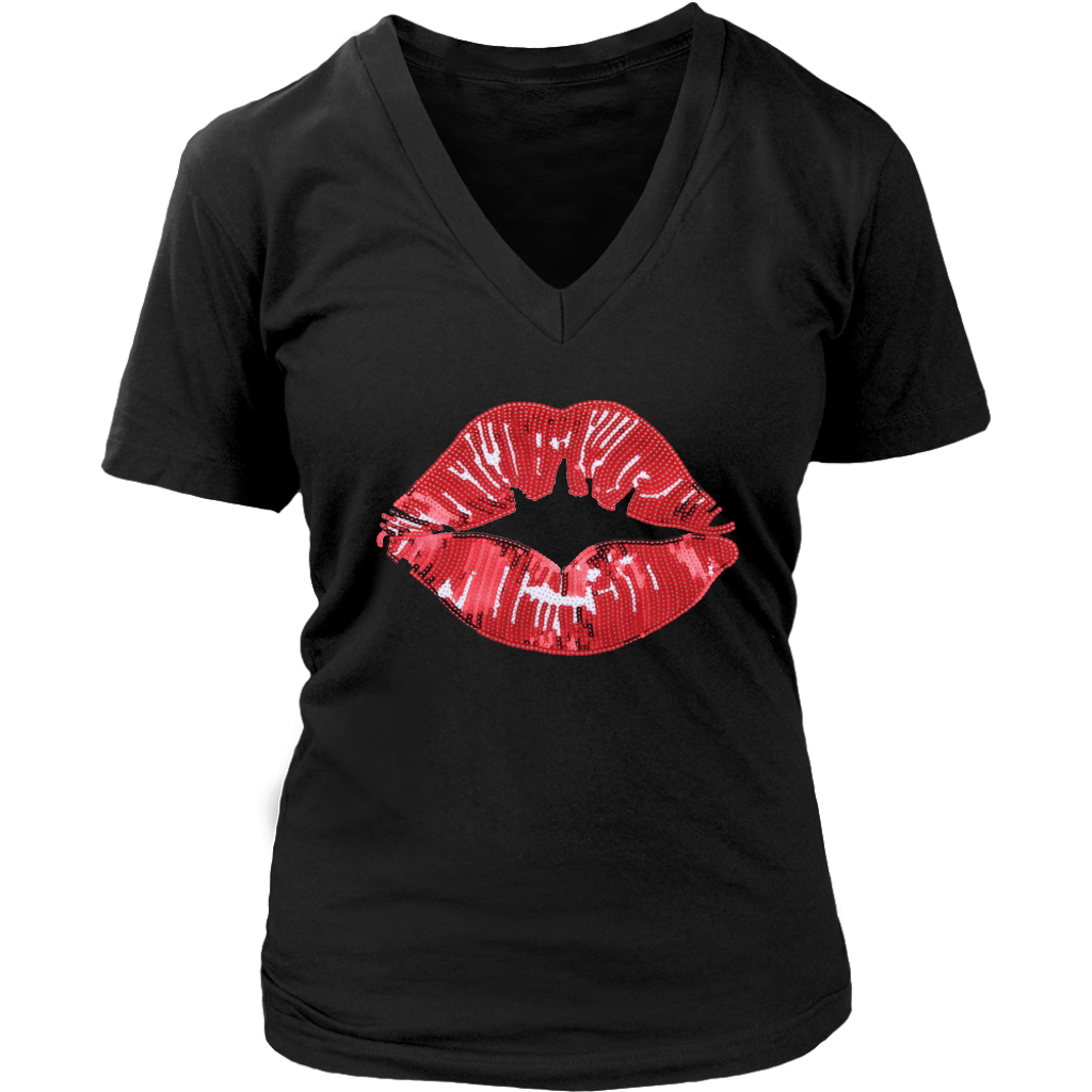 Red Lips V-Neck - Shop Sassy Chick
