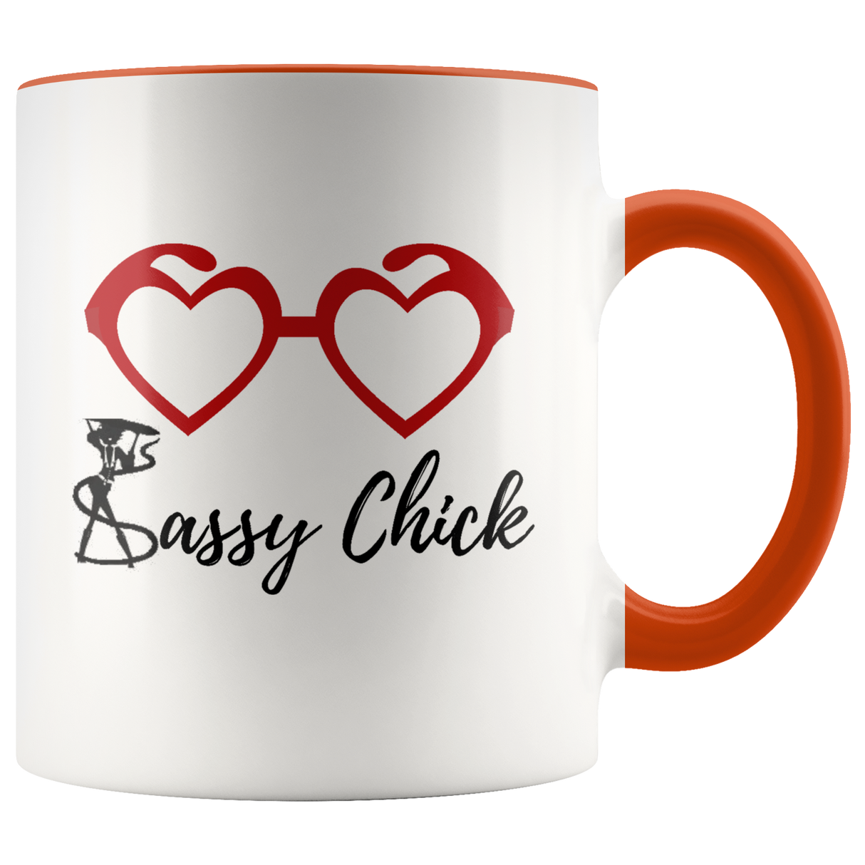 Mug Heart Glass Ceramic Accent Mug - Orange | Shop Sassy Chick