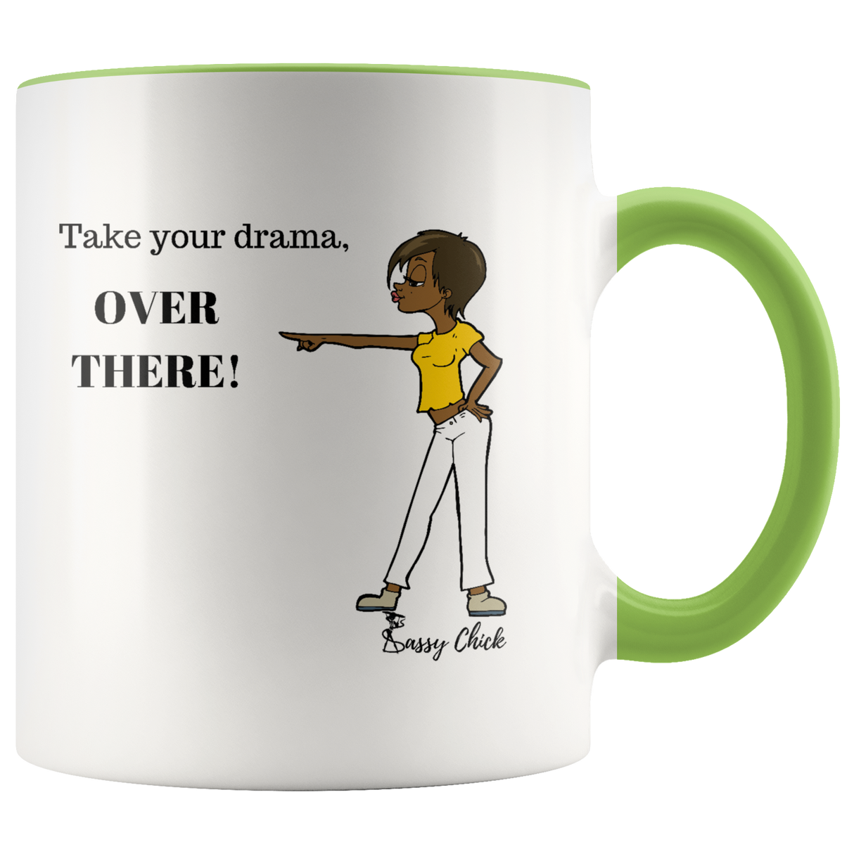 Mug Drama Ceramic Accent Mug - Green | Shop Sassy Chick