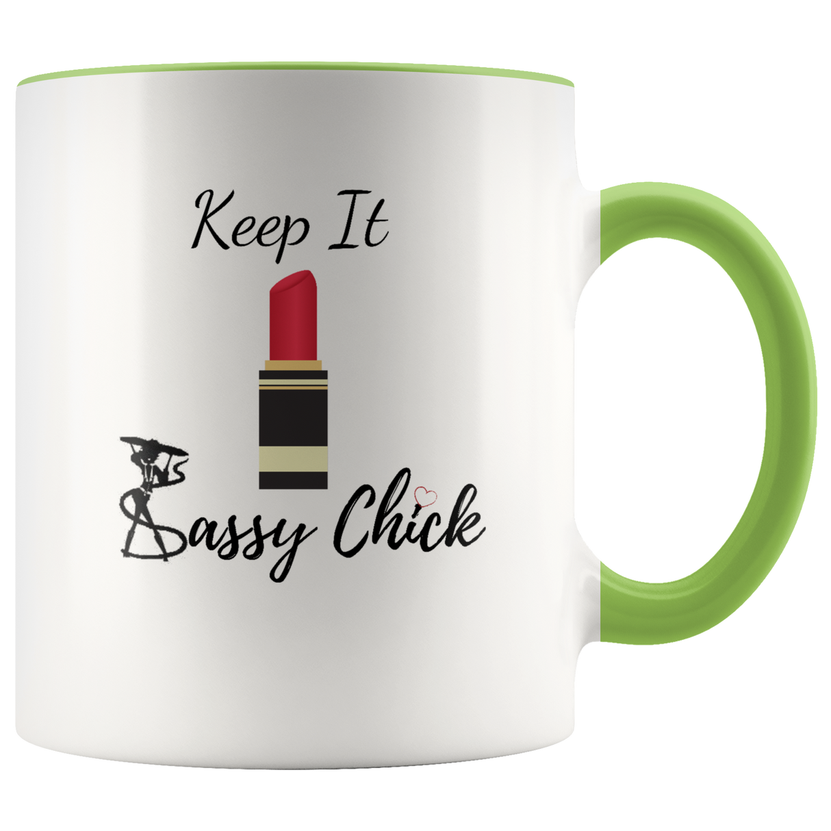 Mug Red Lipstick Ceramic Accent Mug - Green | Shop Sassy Chick
