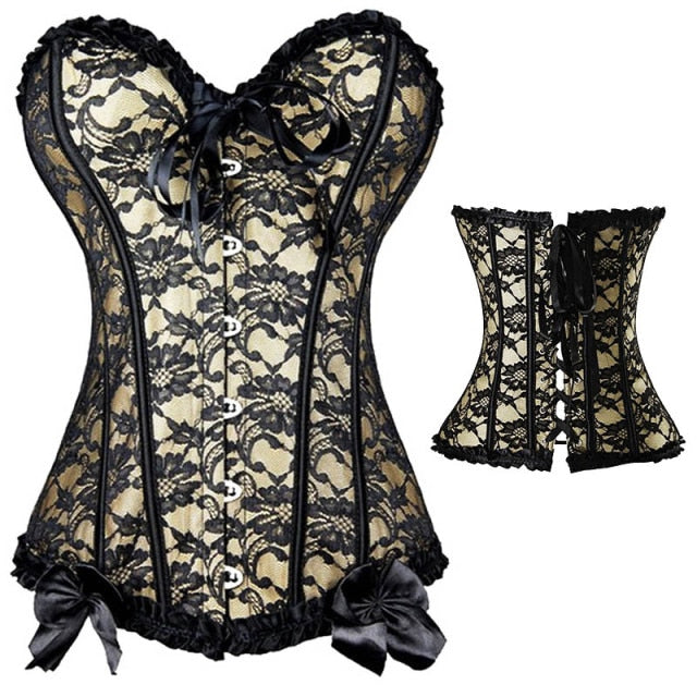 Women Burlesque Over bust Corset Bustier Top